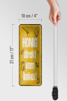Blechschild Hinweis 27x10 cm Honig direkt vom Imker Deko Schild