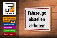 Holzschild Hinweis 18x12cm Fahrzeuge abstellen verboten