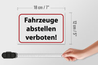 Holzschild Hinweis 18x12cm Fahrzeuge abstellen verboten