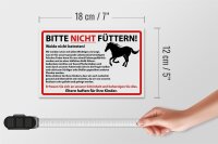 Holzschild Hinweis 18x12cm Bitte nicht füttern Pferde
