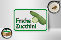 Holzschild Hinweis 18x12cm frische Zucchini Hofladen