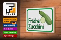 Holzschild Hinweis 18x12cm frische Zucchini Hofladen