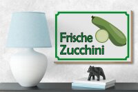 Holzschild Hinweis 18x12cm frische Zucchini Hofladen