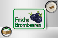 Holzschild Hinweis 18x12cm frische Brombeeren Hofladen
