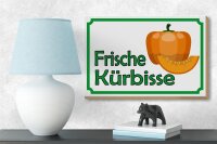 Holzschild Hinweis 18x12cm frische Kürbisse Hofladen
