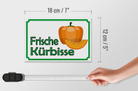 Holzschild Hinweis 18x12cm frische Kürbisse Hofladen