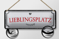 Blechschild Hinweis 27x10 cm Lieblingsplatz Herz Girlande...