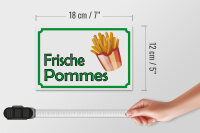 Holzschild Hinweis 18x12cm frische Pommes Restaurant