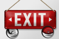 Blechschild Hinweis 27x10 cm Exit Pfeil links und rechts...