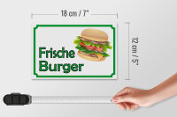 Holzschild Hinweis 18x12cm frische Burger Restaurant