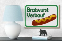 Holzschild Hinweis 18x12cm Bratwurst Verkauf Restaurant