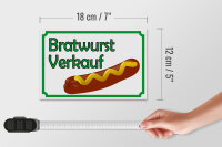 Holzschild Hinweis 18x12cm Bratwurst Verkauf Restaurant
