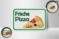 Holzschild Hinweis 18x12cm frische Pizza Verkauf