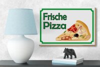 Holzschild Hinweis 18x12cm frische Pizza Verkauf
