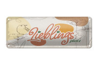 Blechschild Hinweis 27x10 cm Lieblingsplatz Blumen Vogel...