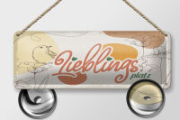 Blechschild Hinweis 27x10 cm Lieblingsplatz Blumen Vogel...