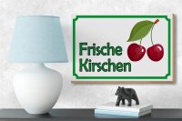 Holzschild Hinweis 18x12cm frische Kirschen Hofladen