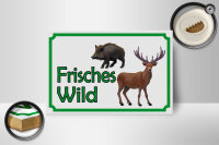 Holzschild Hinweis 18x12cm frisches Wild Wildfleisch