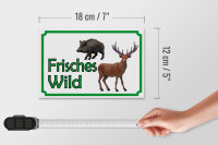 Holzschild Hinweis 18x12cm frisches Wild Wildfleisch
