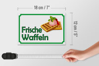 Holzschild Hinweis 18x12cm frische Waffeln Verkauf