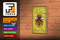 Holzschild Hinweis 12x18cm Queen Bee Biene Honig Imkerei