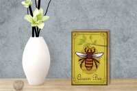 Holzschild Hinweis 12x18cm Queen Bee Biene Honig Imkerei