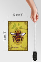Holzschild Hinweis 12x18cm Queen Bee Biene Honig Imkerei