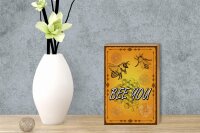 Holzschild Hinweis 12x18cm Bee you Biene Honig Imkerei