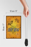 Holzschild Hinweis 12x18cm Bee you Biene Honig Imkerei