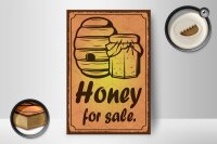 Holzschild Hinweis 12x18cm Honey for sale Honig Verkauf