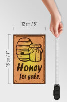 Holzschild Hinweis 12x18cm Honey for sale Honig Verkauf
