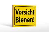 Holzschild Hinweis 18x12cm Vorsicht Bienen Honig Imker