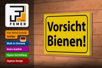 Holzschild Hinweis 18x12cm Vorsicht Bienen Honig Imker