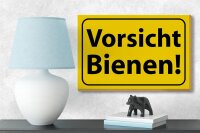 Holzschild Hinweis 18x12cm Vorsicht Bienen Honig Imker