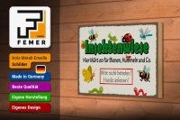Holzschild Hinweis 18x12cm Insektenwiese Bienen Hummeln