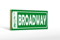 Holzschild Hinweis 27x10 cm Broadway Freiheitsstatue Deko...