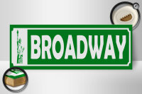 Holzschild Hinweis 27x10 cm Broadway Freiheitsstatue Deko...