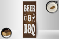 Holzschild Hinweis 27x10 cm Beer and BBQ Grill Bierglas...