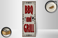 Holzschild Hinweis 27x10 cm BBQ and Grill  Deko Schild