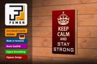 Holzschild Spruch 12x18cm Keep Calm and stay strong