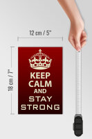 Holzschild Spruch 12x18cm Keep Calm and stay strong