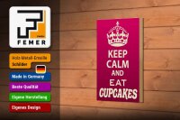 Holzschild Spruch 12x18cm Keep Calm and eat Cupcakes
