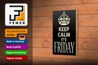 Holzschild Spruch 12x18cm Keep Calm it`s Friday