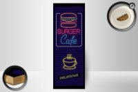 Holzschild Hinweis 27x10 cm Burger Cafe Reklame Deko Schild