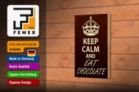 Holzschild Spruch 12x18cm Keep Calm and eat Chocolate