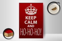 Holzschild Spruch 12x18cm Keep Calm and Ho Ho Ho Christmas