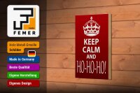 Holzschild Spruch 12x18cm Keep Calm and Ho Ho Ho Christmas