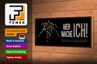 Holzschild Spruch 27x10 cm Hier Wache Ich Vogelspinne Deko Schild