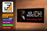 Holzschild Spruch 27x10 cm Hier Wache Ich Dobermann Deko Schild