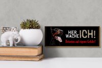 Holzschild Spruch 27x10 cm Hier Wache Ich Dobermann Deko Schild